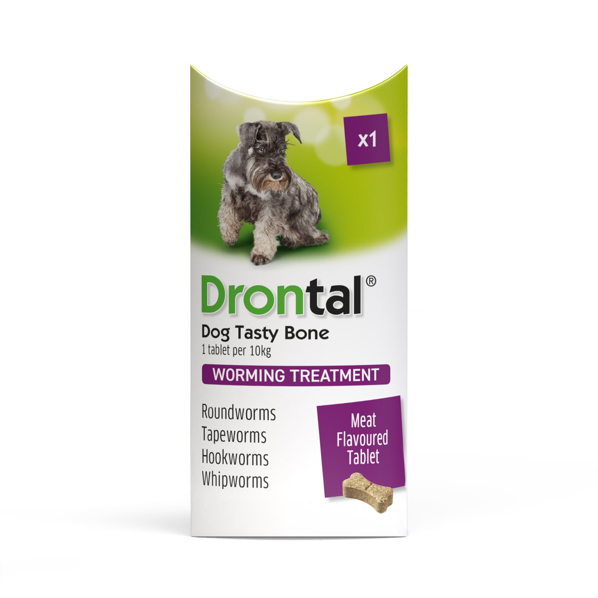 Drontal Plus Worming Bone Tablets for Dogs and Puppies (3kg+) - 1 Tablet